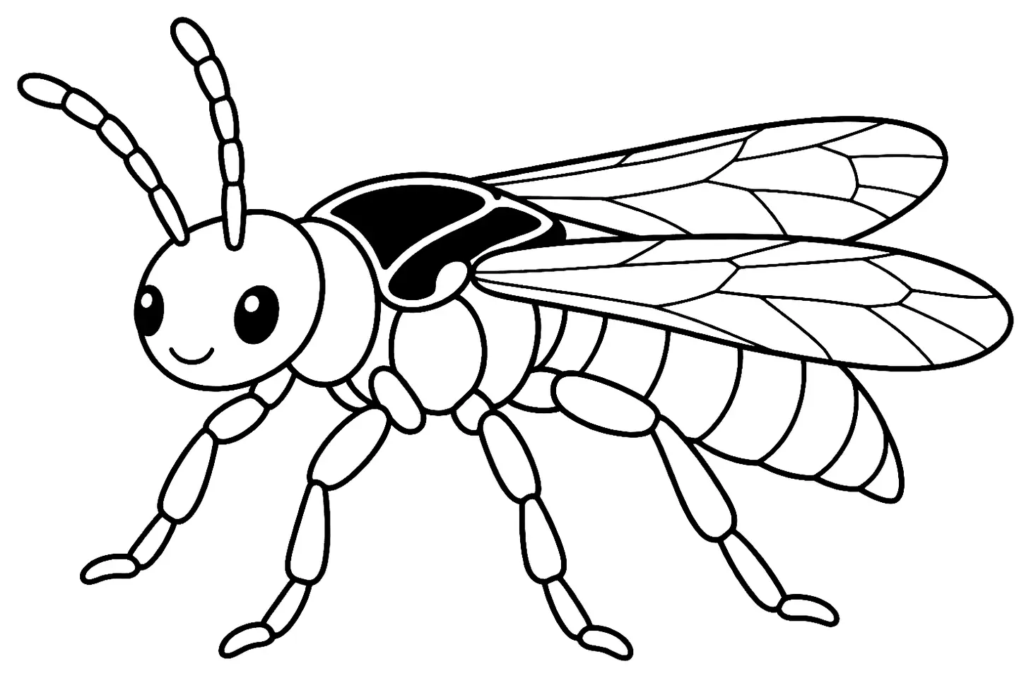 Coloriage de Hoplocampe du pommier : dessin au trait noir à colorier
