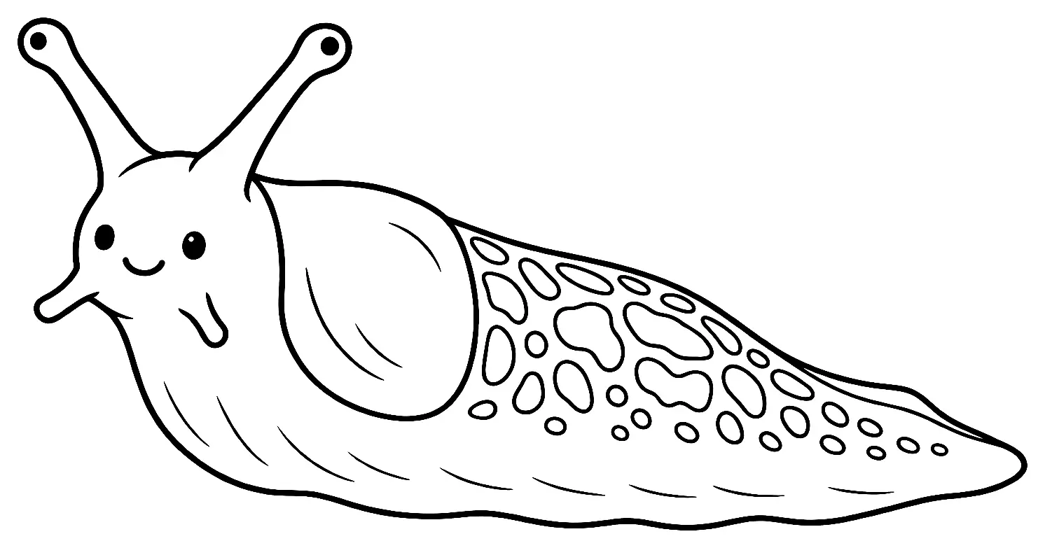 Coloriage de Limace grise : dessin au trait noir à colorier