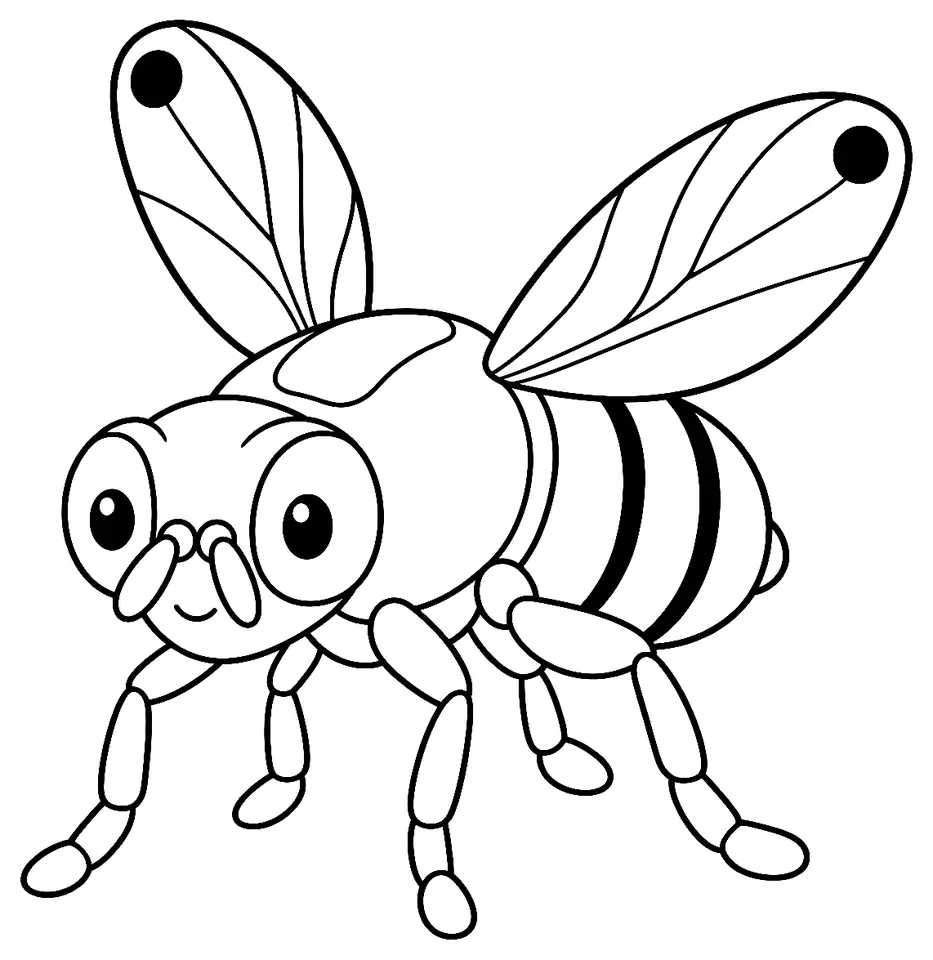 Coloriage de Mouche de l’olive : dessin au trait noir à colorier