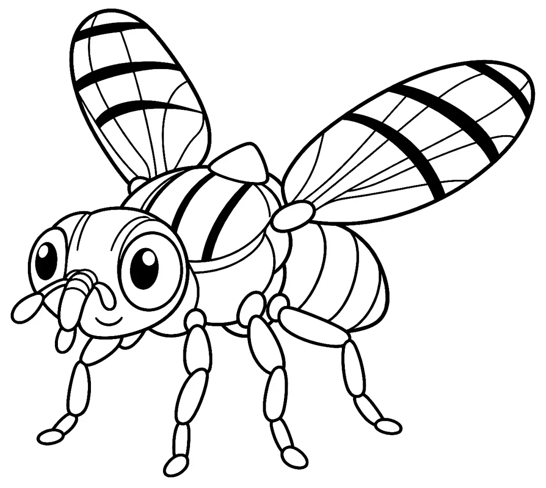 Coloriage de Mouche de la cerise : dessin au trait noir à colorier