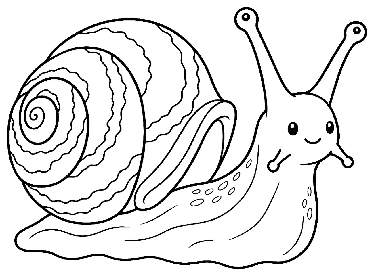 Coloriage de Petit-gris : dessin au trait noir à colorier