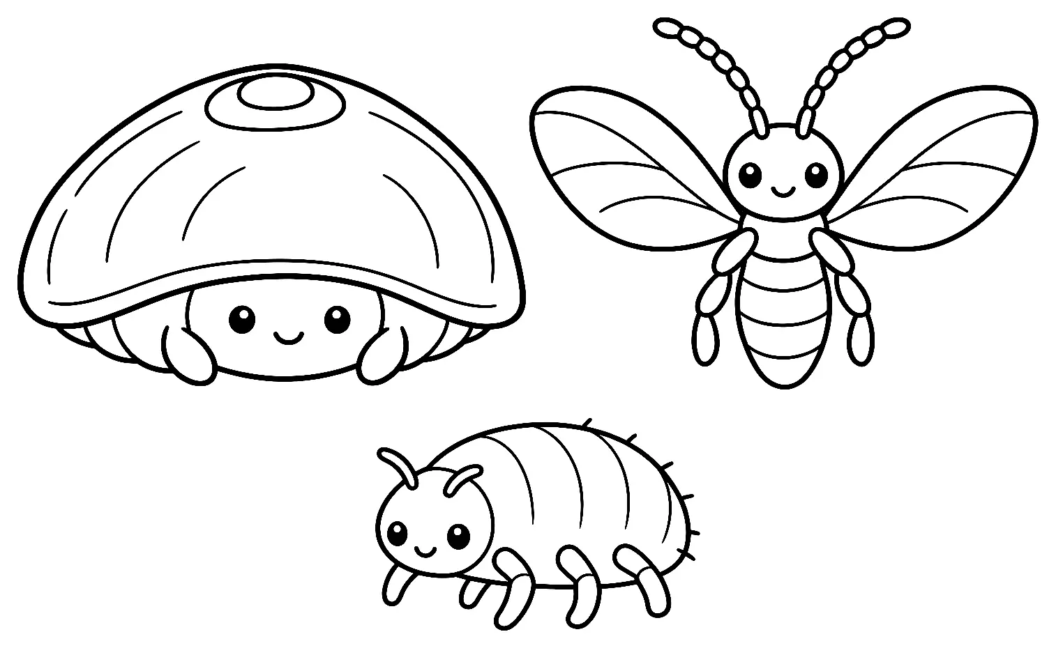 Coloriage de Pou de San José : dessin au trait noir à colorier