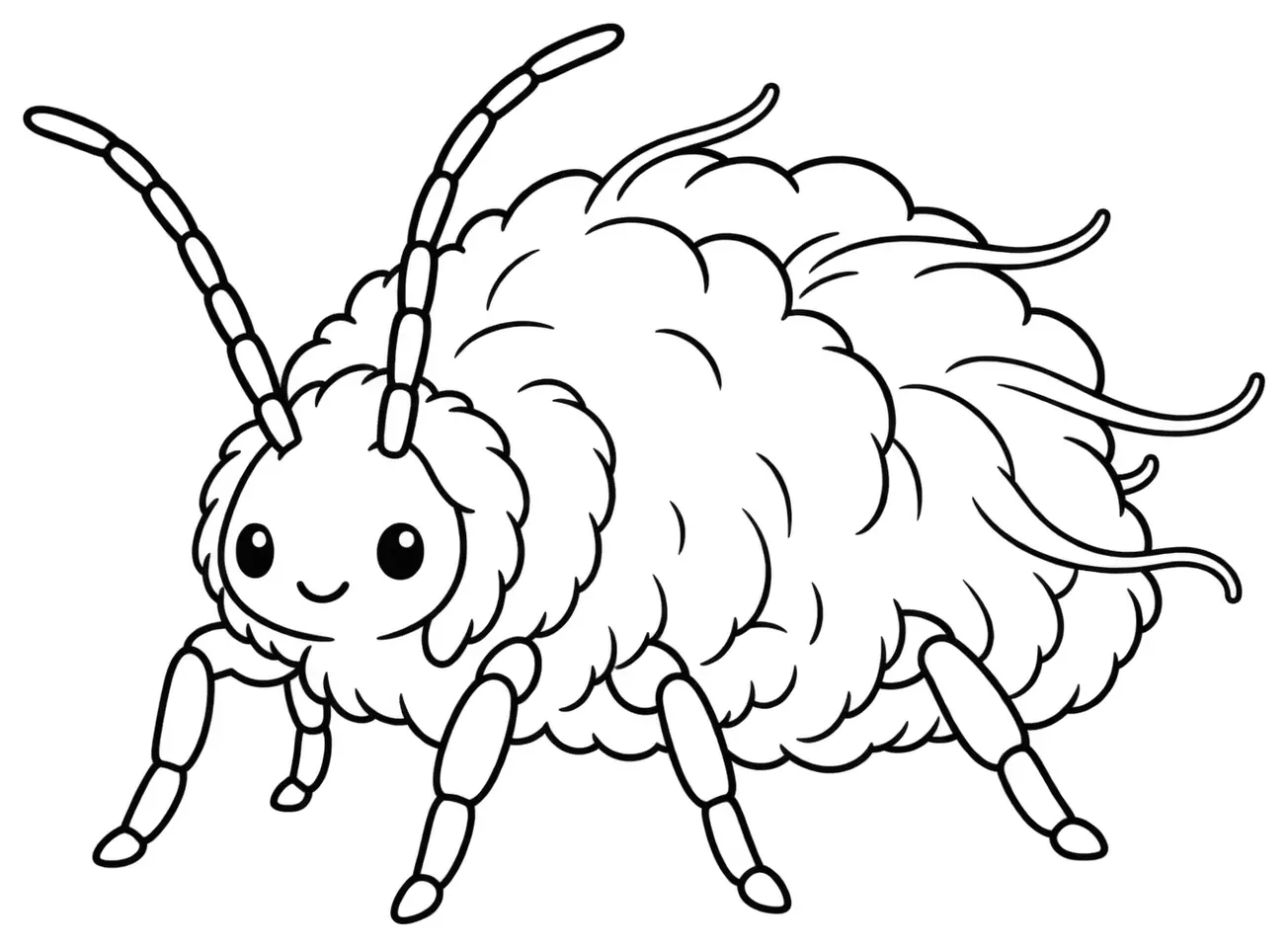 Coloriage de Puceron lanigère : dessin au trait noir à colorier