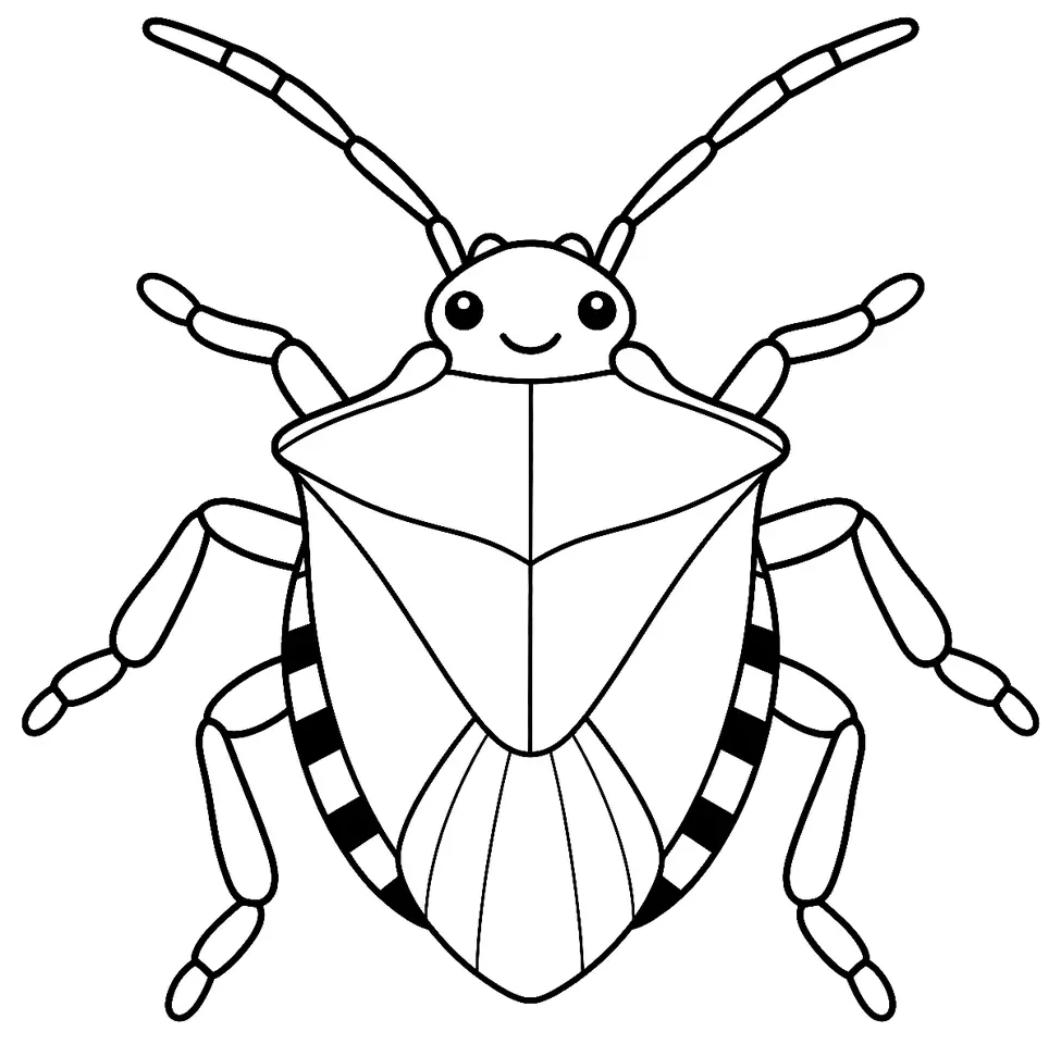Coloriage de Punaise diabolique : dessin au trait noir à colorier