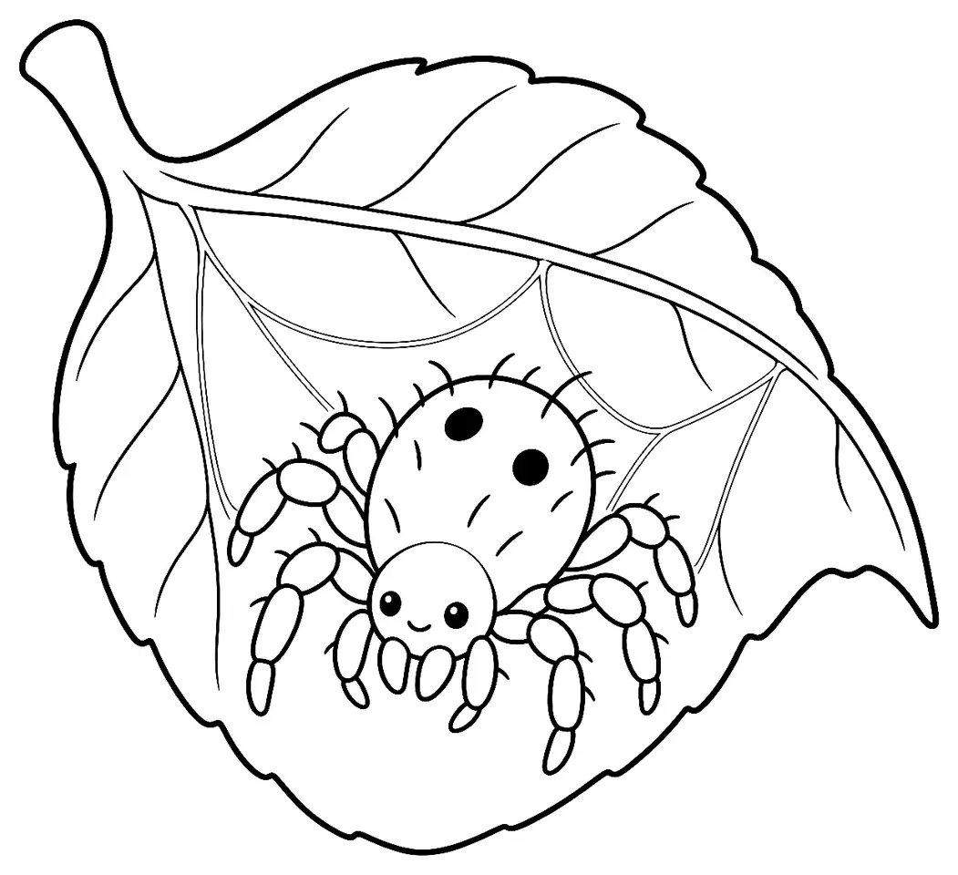 Coloriage de Tétranyque tisserand : dessin au trait noir à colorier