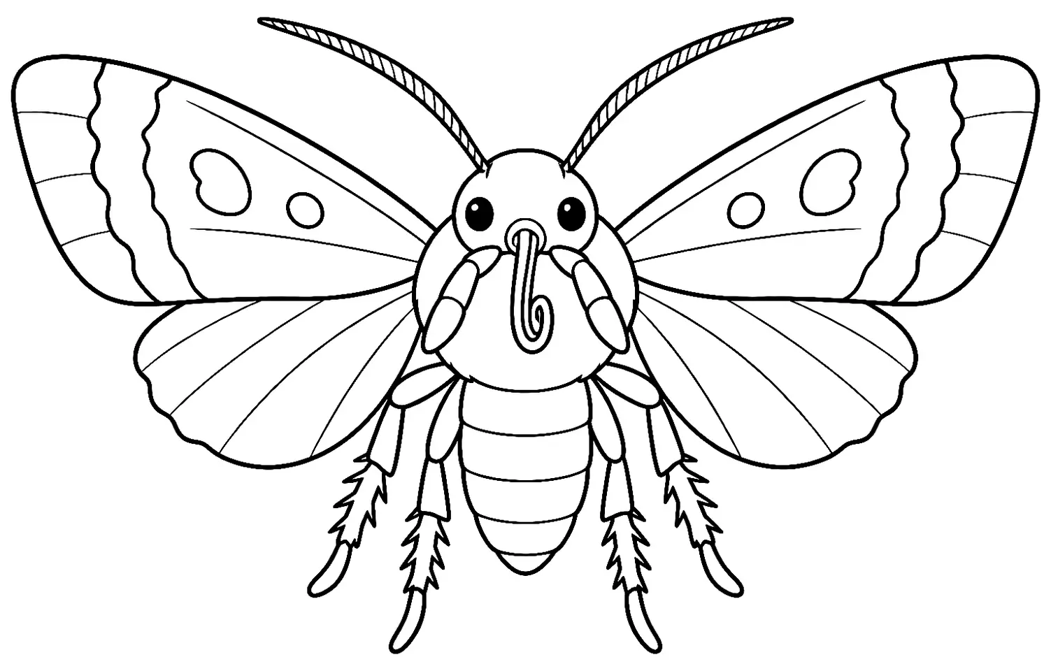 Coloriage de Ver gris : dessin au trait noir à colorier