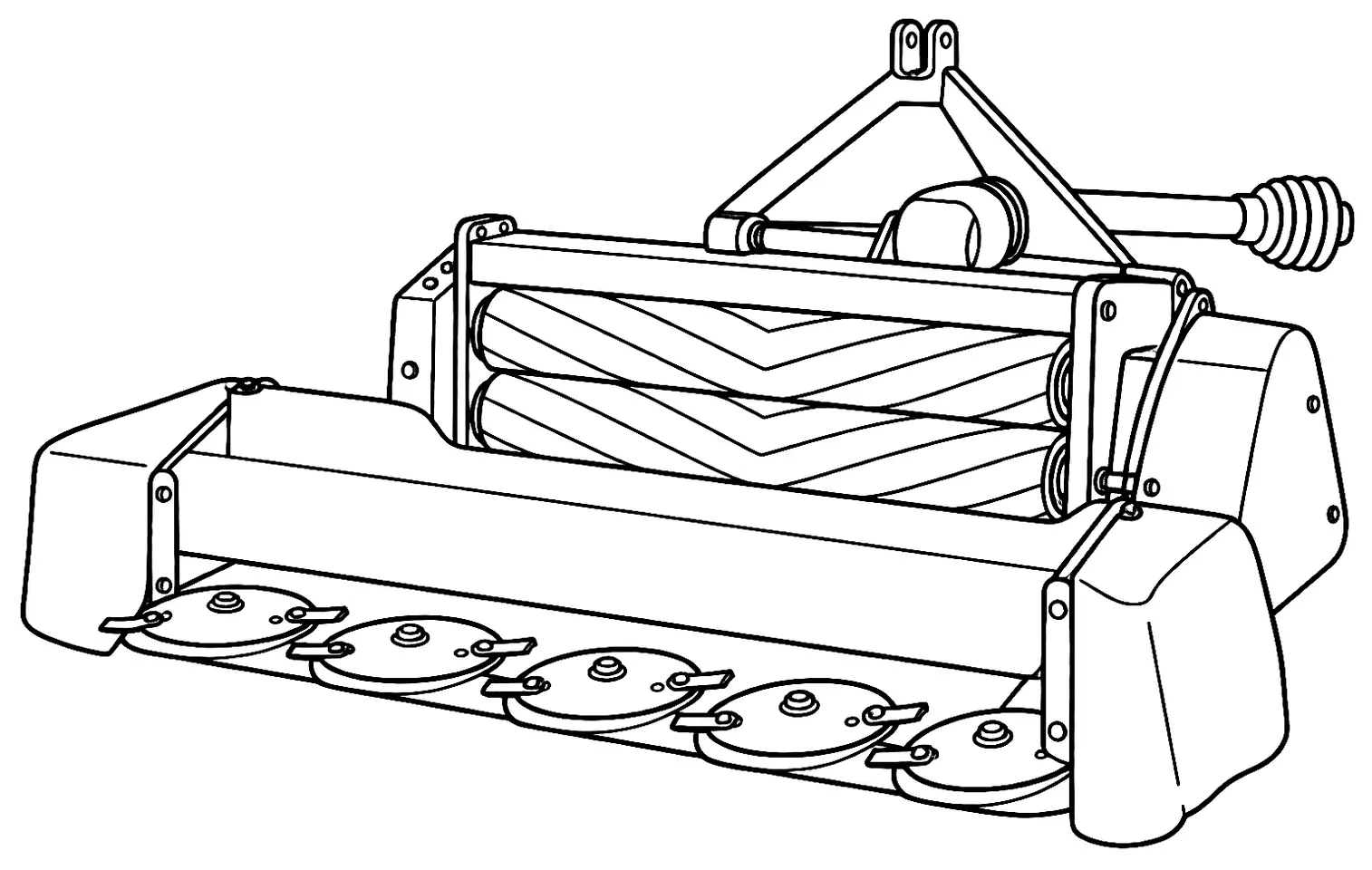 Coloriage de Faucheuse-conditionneuse : dessin au trait noir à colorier