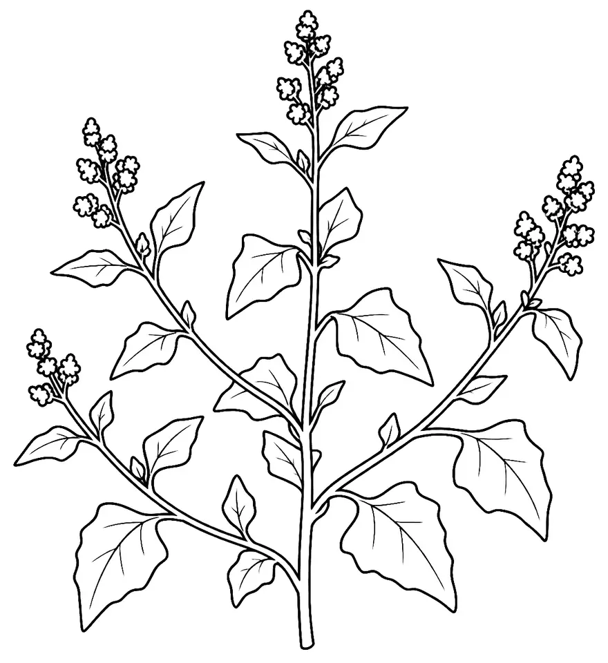 Coloriage de Arroche étalée : dessin au trait noir à colorier