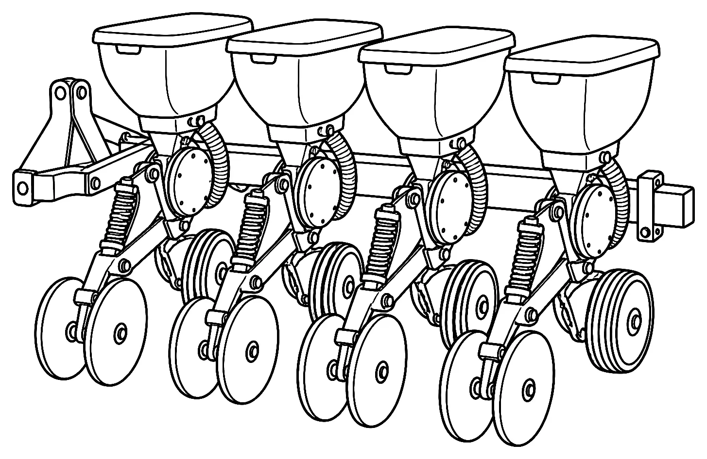 Coloriage de Semoir monograine : dessin au trait noir à colorier