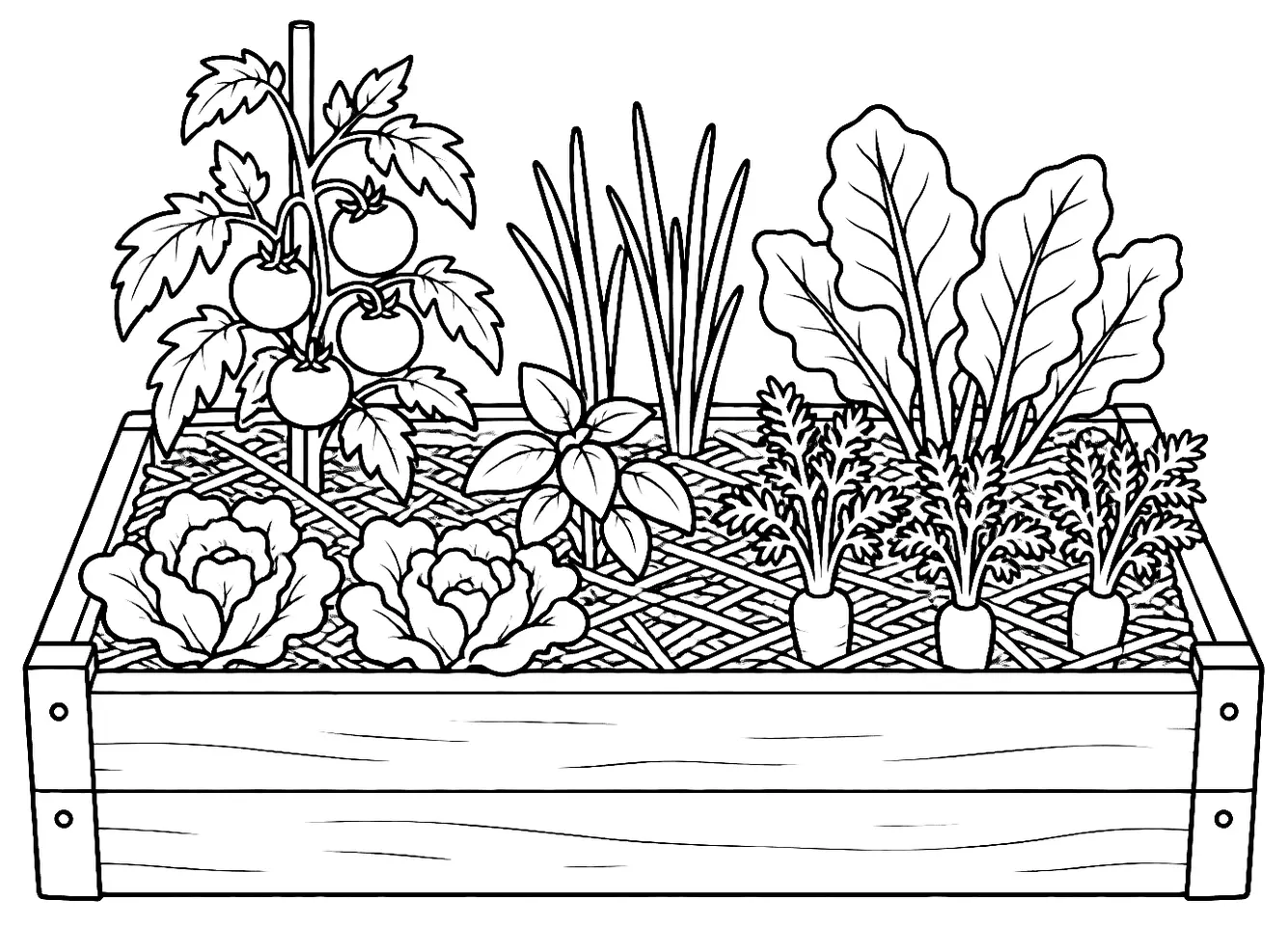 Coloriage de Agriculture biologique : dessin au trait noir à colorier