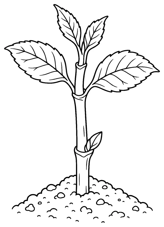 Coloriage de Bouturage : dessin au trait noir à colorier