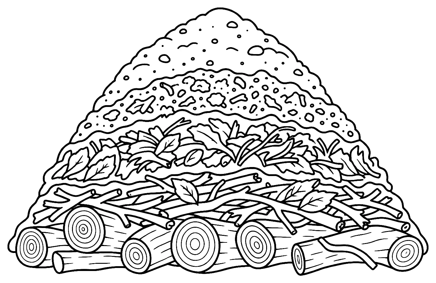 Coloriage de Butte de culture : dessin au trait noir à colorier
