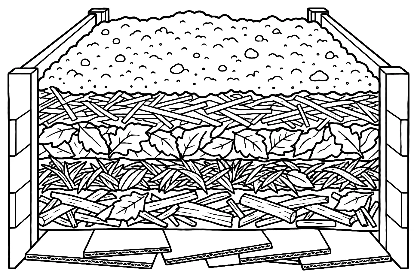 Coloriage de Culture en lasagnes : dessin au trait noir à colorier