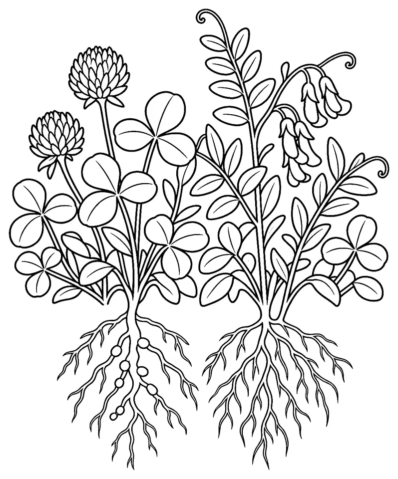 Coloriage de Engrais vert : dessin au trait noir à colorier