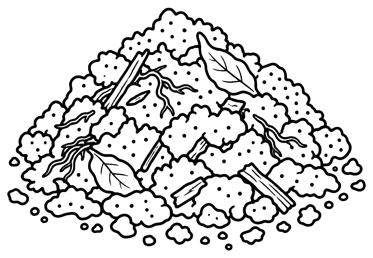 Coloriage de Humus : dessin au trait noir à colorier