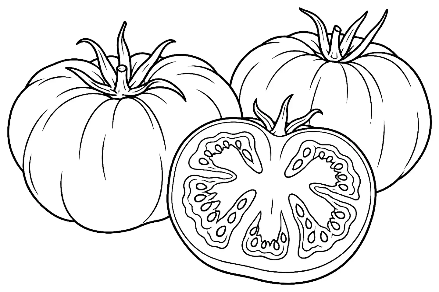 Coloriage de Cherokee Purple : dessin au trait noir à colorier