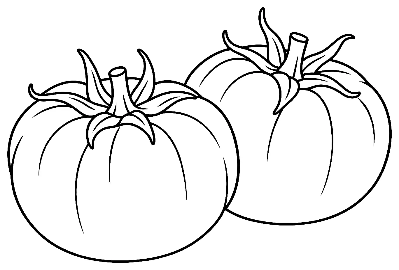 Coloriage de Tomate (tomate) : dessin au trait noir à colorier