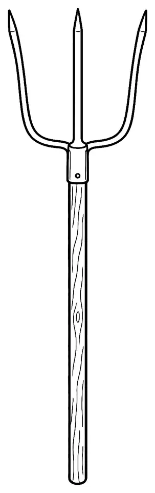 Coloriage de Fourche : dessin au trait noir à colorier