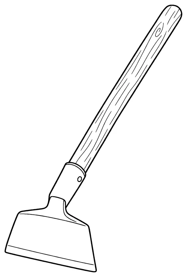 Coloriage de Houe : dessin au trait noir à colorier
