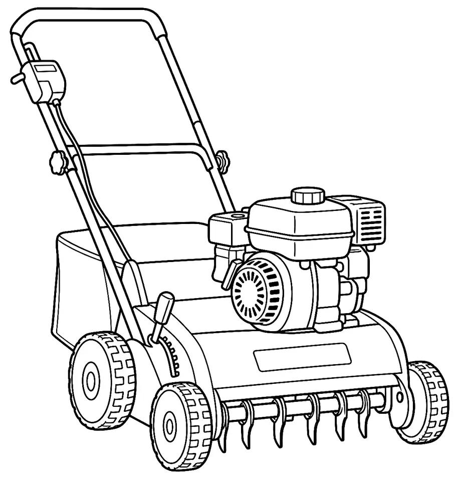 Coloriage de Scarificateur : dessin au trait noir à colorier