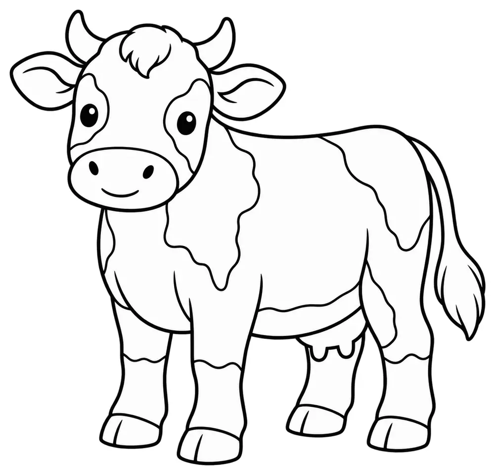 Coloriage de Abondance (vache) : dessin au trait noir à colorier