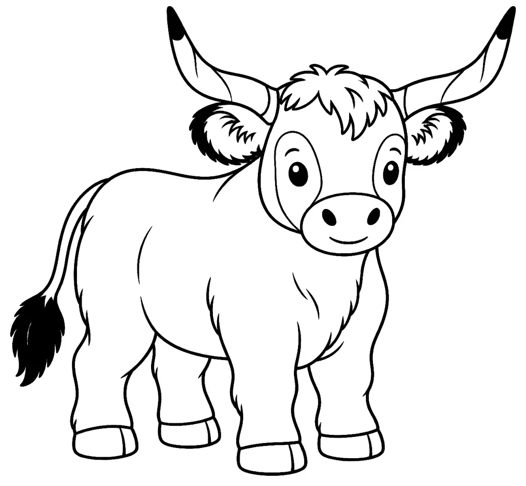 Coloriage de Asturiana de la montaña : dessin au trait noir à colorier