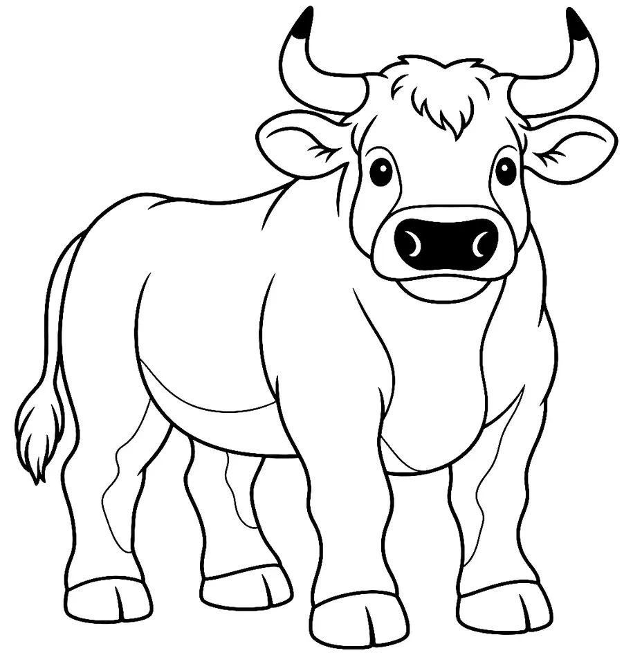 Coloriage de Asturiana de los Valles : dessin au trait noir à colorier