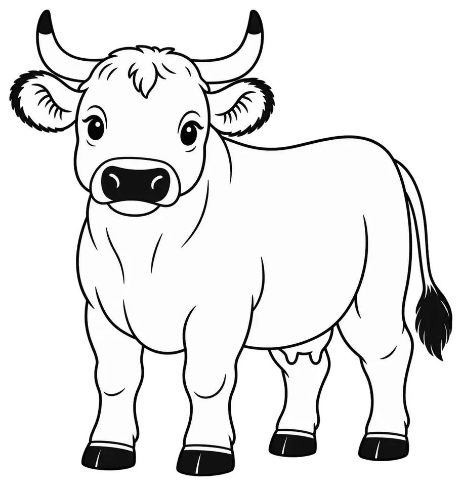 Coloriage de Aubrac : dessin au trait noir à colorier