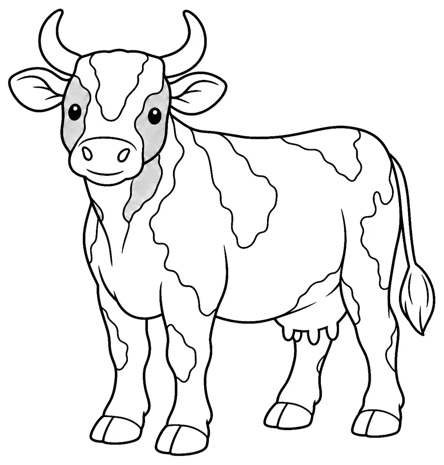 Coloriage de Ayrshire : dessin au trait noir à colorier