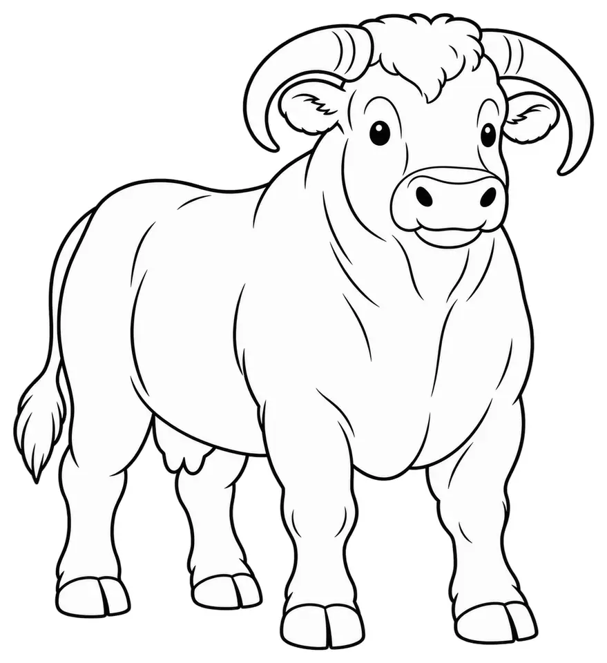 Coloriage de Bazadaise : dessin au trait noir à colorier
