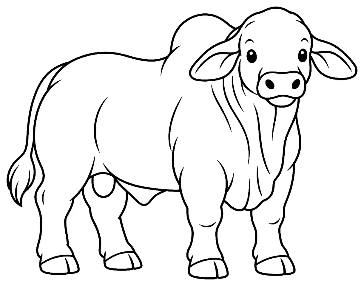 Coloriage de Beefmaster : dessin au trait noir à colorier