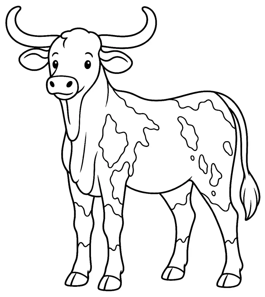 Coloriage de Berrenda en colorado : dessin au trait noir à colorier