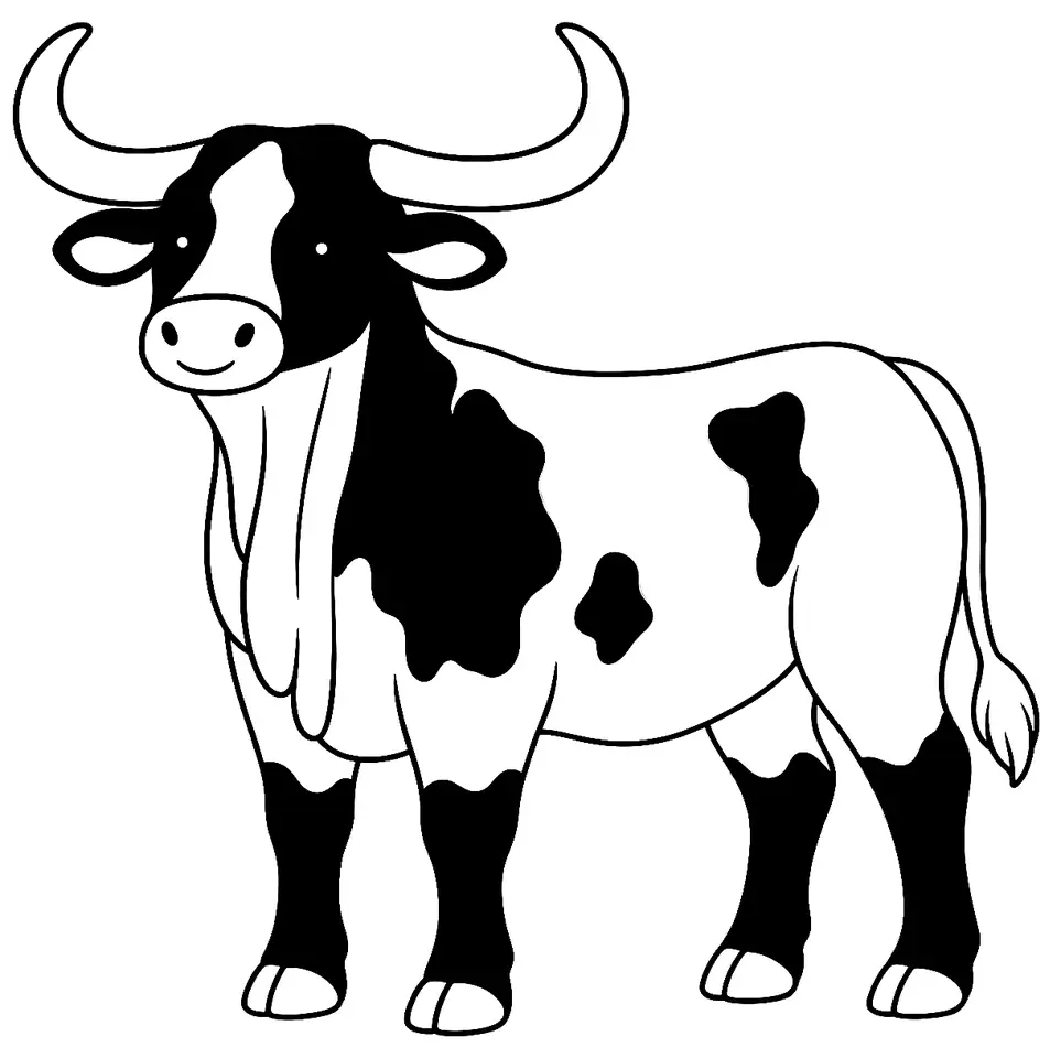 Coloriage de Berrenda en negro : dessin au trait noir à colorier