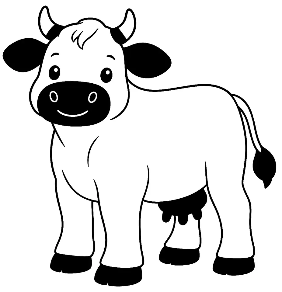 Coloriage de Blanco Orejinegro : dessin au trait noir à colorier