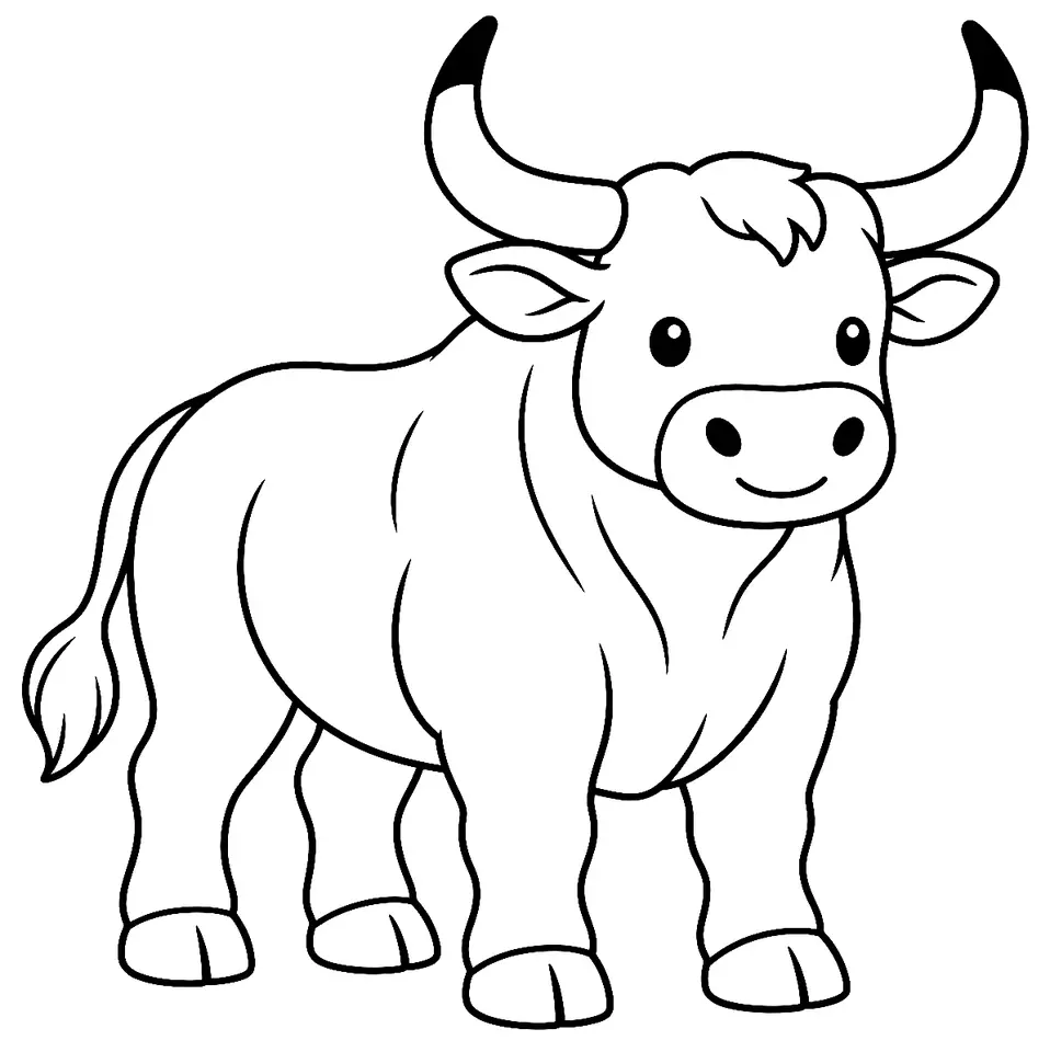 Coloriage de Boškarin : dessin au trait noir à colorier