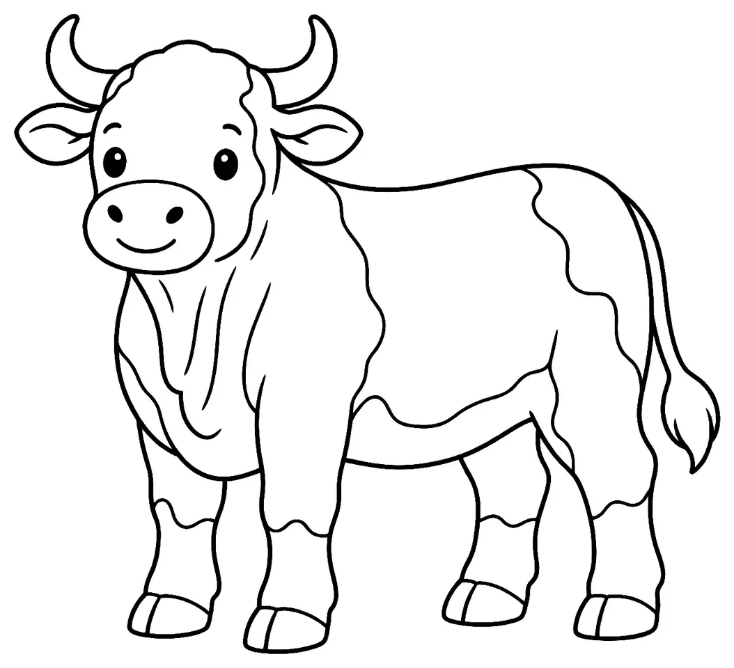 Coloriage de Braford : dessin au trait noir à colorier