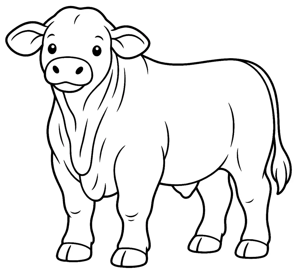 Coloriage de Brangus : dessin au trait noir à colorier