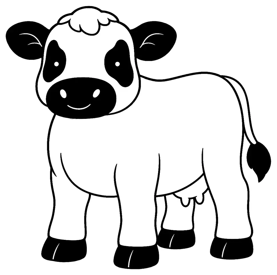 Coloriage de British White : dessin au trait noir à colorier