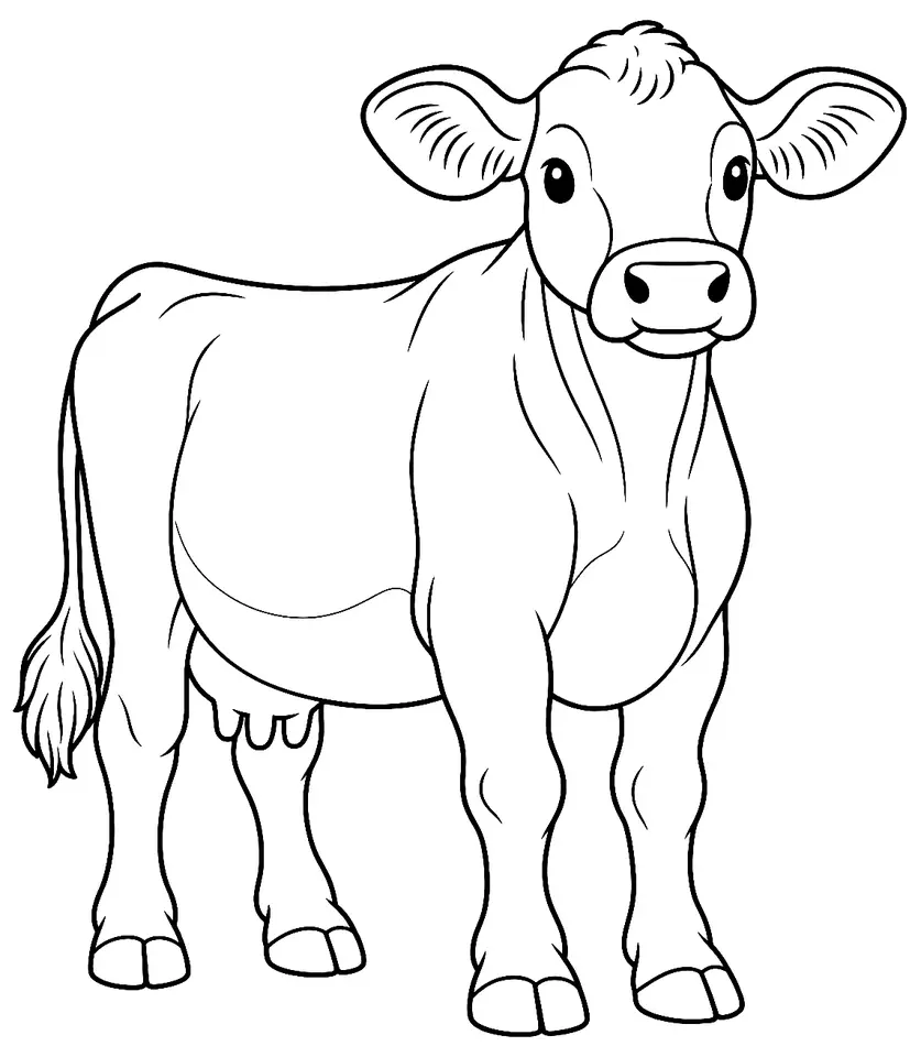 Coloriage de Brown swiss : dessin au trait noir à colorier