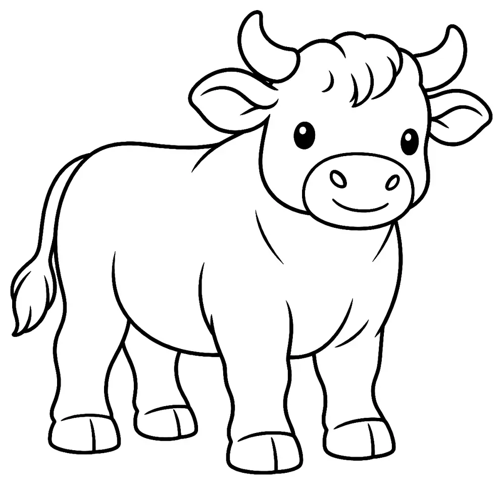 Coloriage de Buša : dessin au trait noir à colorier