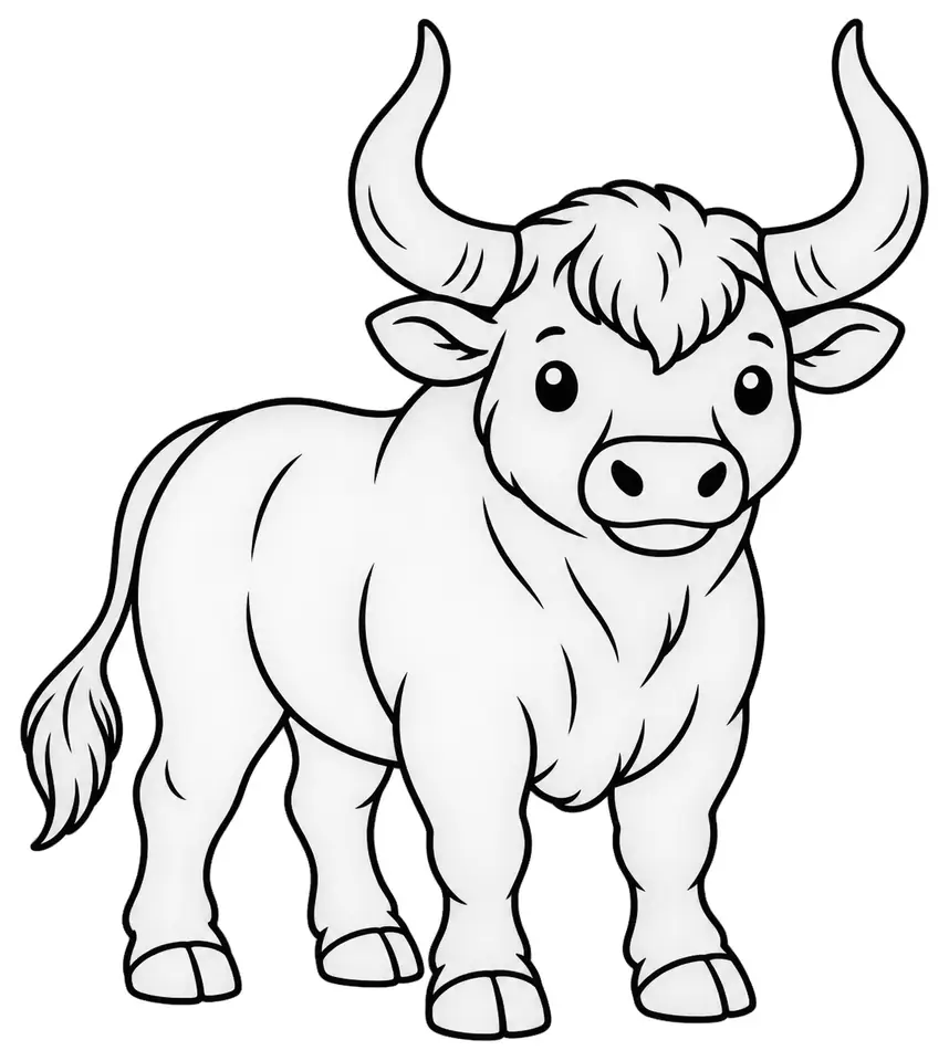 Coloriage de Camargue : dessin au trait noir à colorier