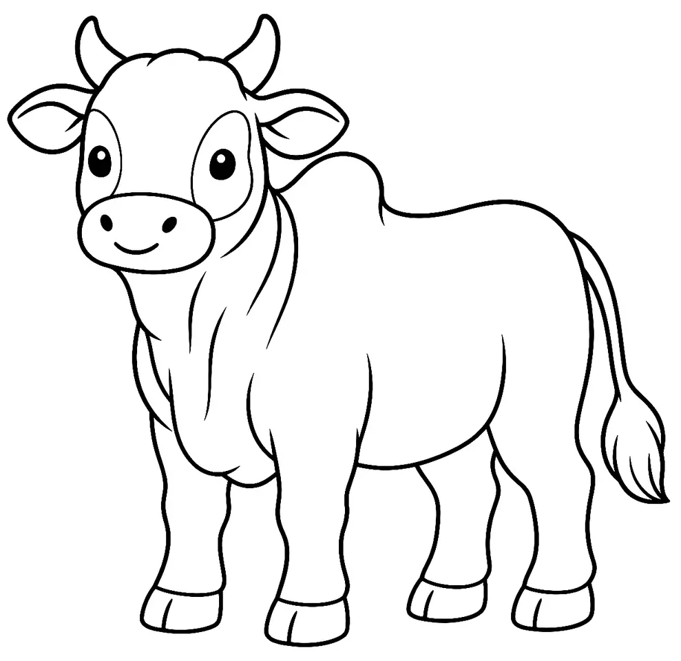Coloriage de Chittagong rouge : dessin au trait noir à colorier