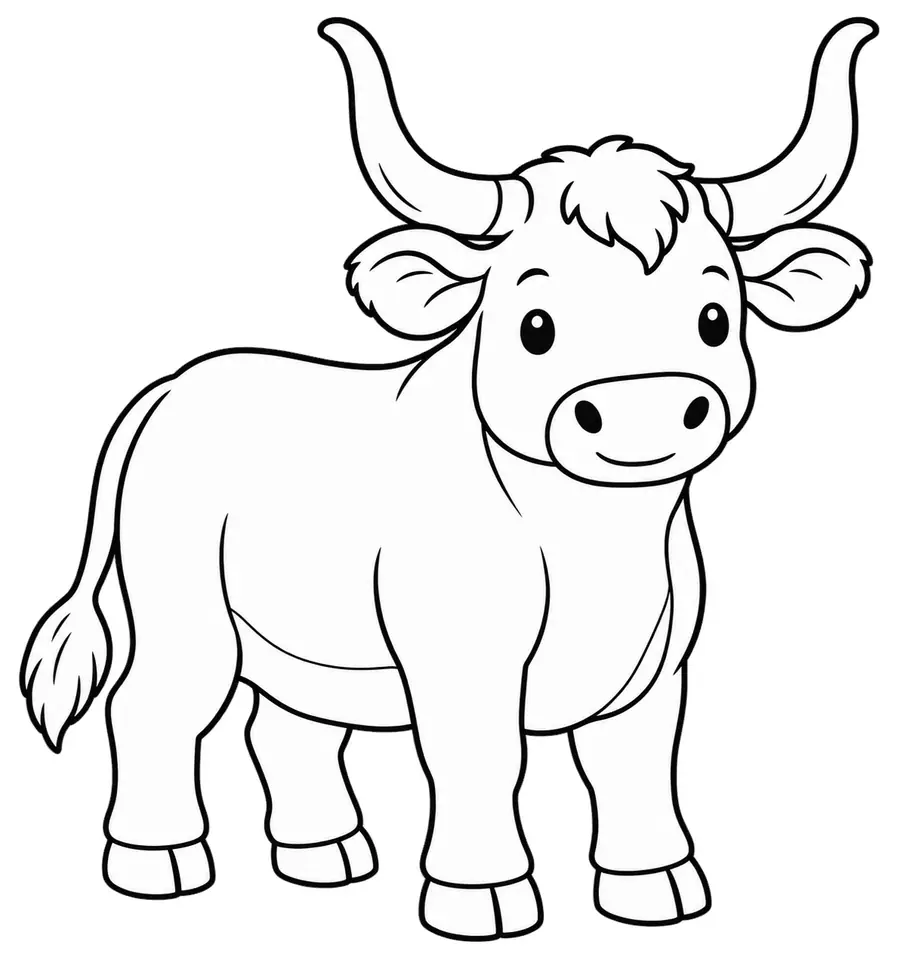Coloriage de Corse (vache) : dessin au trait noir à colorier