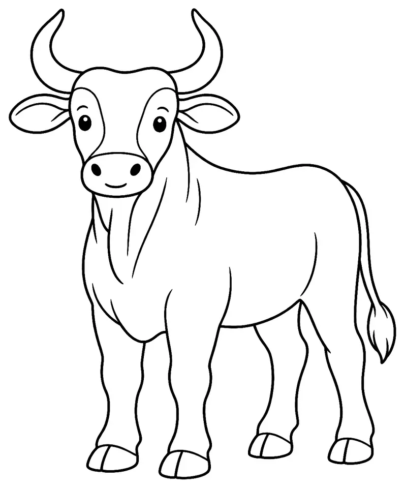 Coloriage de Costeño con cuernos : dessin au trait noir à colorier