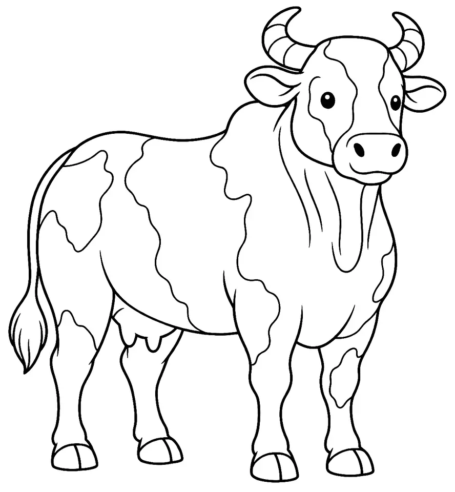 Coloriage de Dangi : dessin au trait noir à colorier