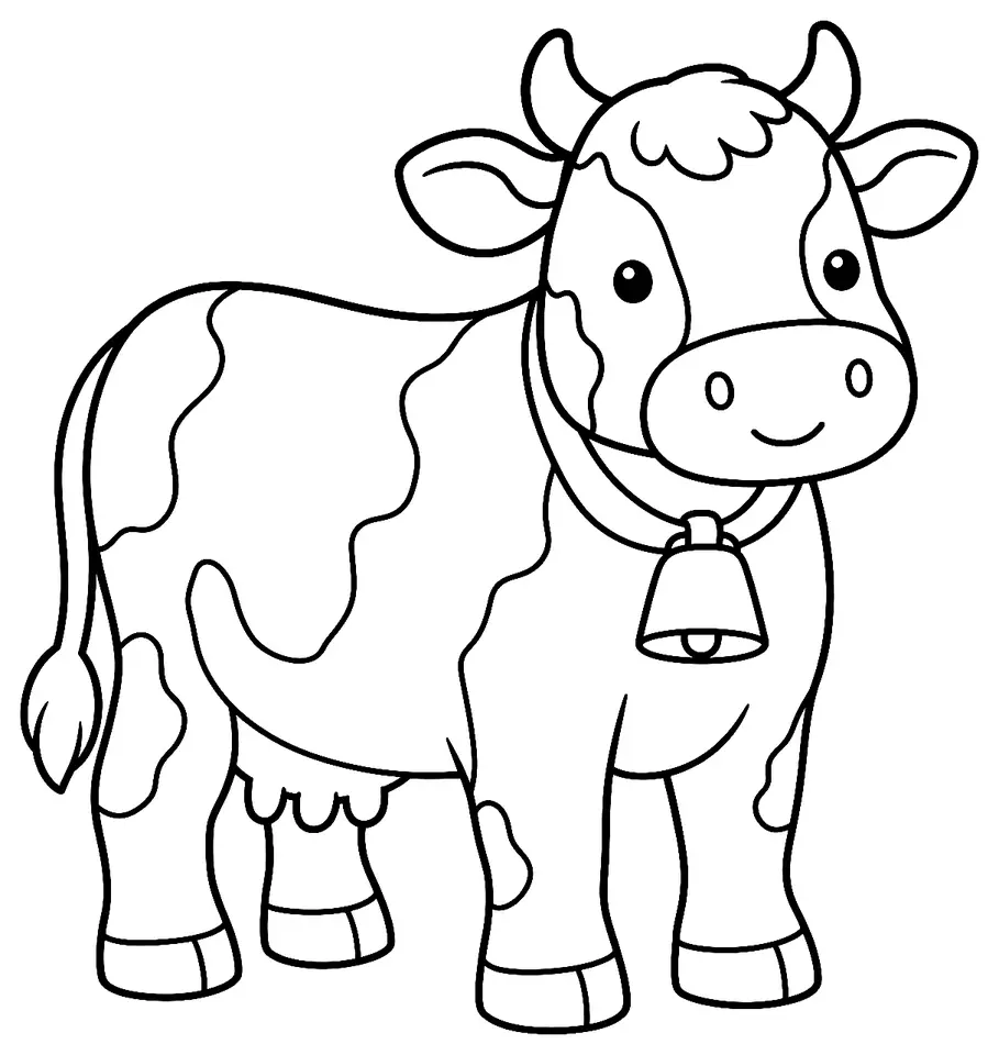 Coloriage de Fribourgeoise : dessin au trait noir à colorier