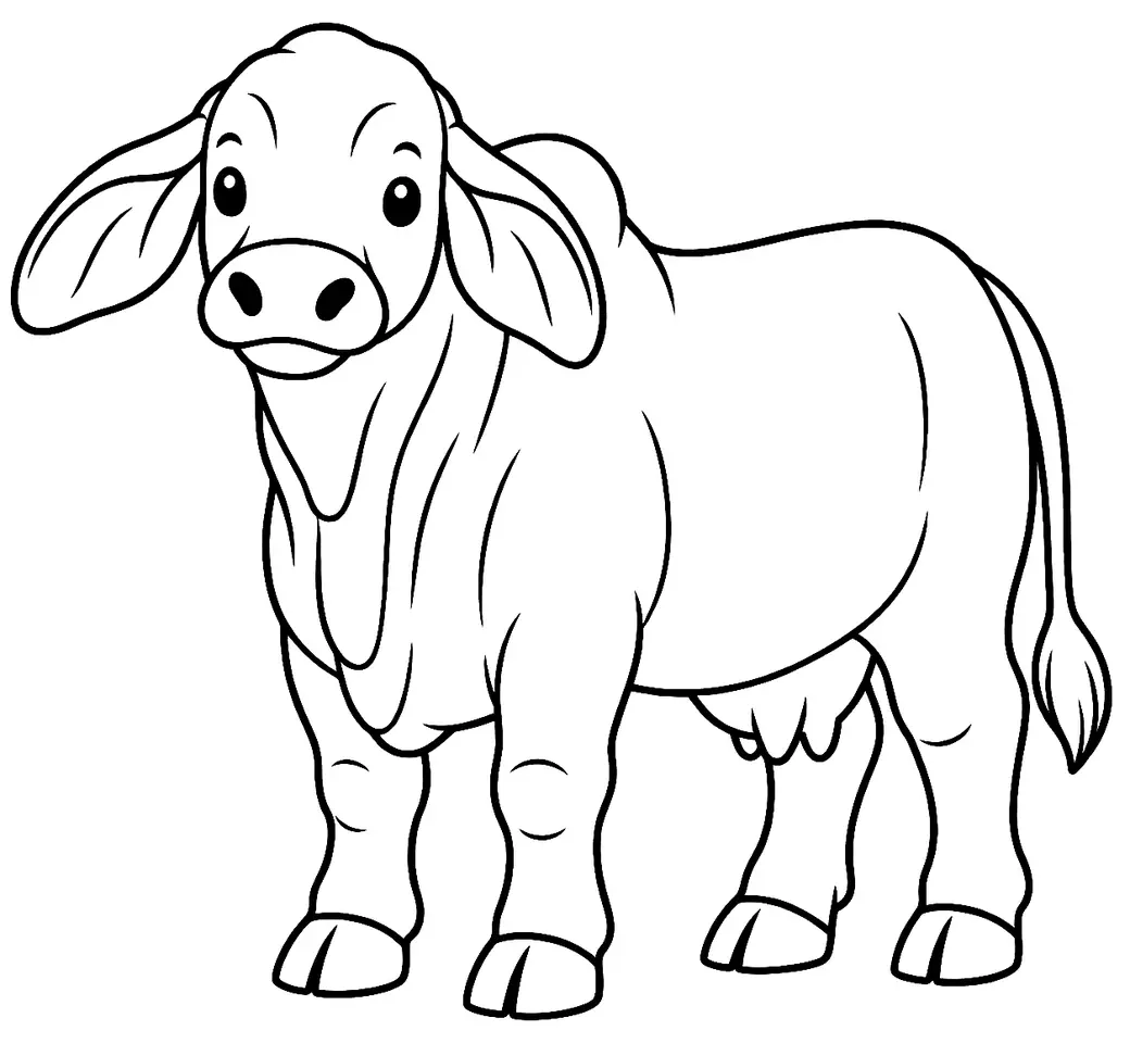 Coloriage de Frisonne-sahiwal australienne : dessin au trait noir à colorier