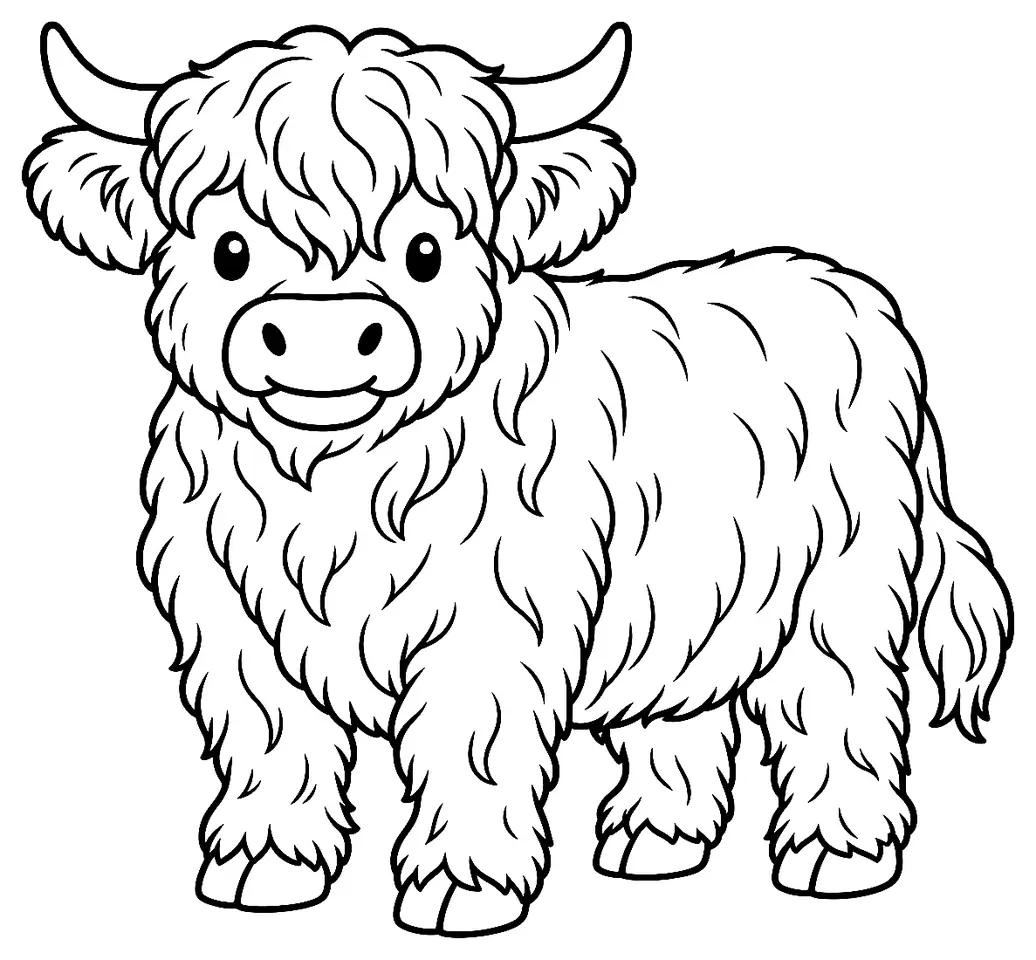 Coloriage de Galloway : dessin au trait noir à colorier