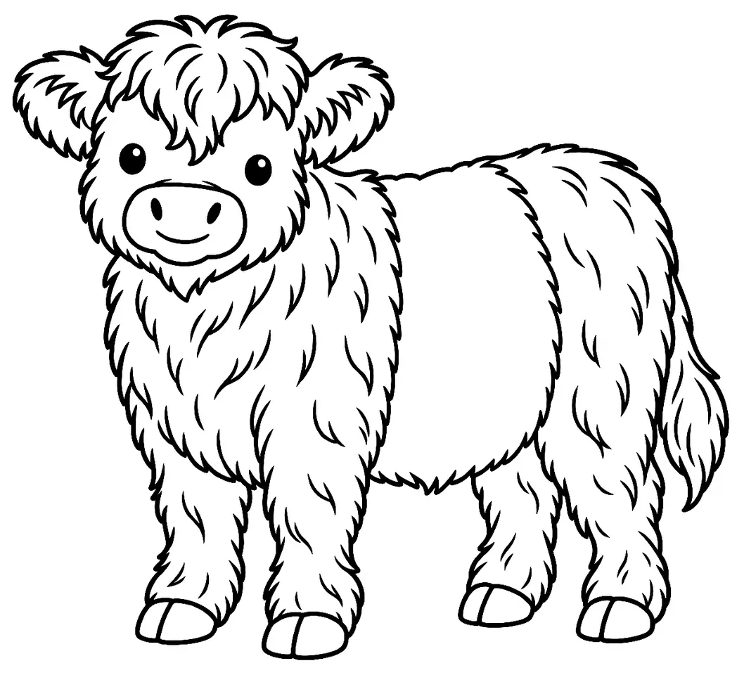 Coloriage de Galloway ceinturée : dessin au trait noir à colorier
