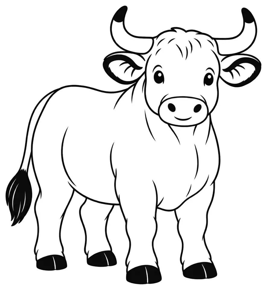 Coloriage de Gasconne des Pyrénées : dessin au trait noir à colorier